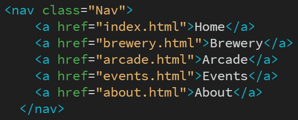 screenshot of nav css code