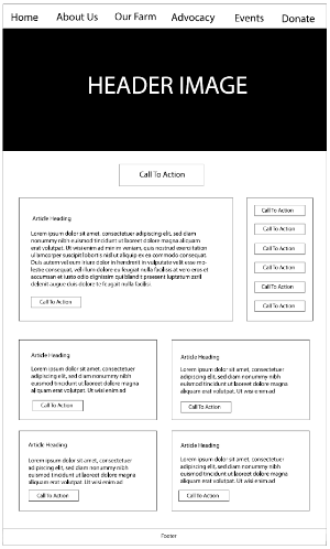 a wireframe layout for the seeds of solidarity Home page