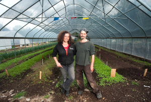 deb and rick together in a greenhouse