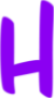 a purple letter H